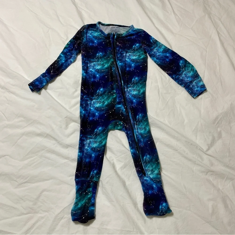 Pipsqueaks Galaxy and Mountain Print One Piece Pajamas